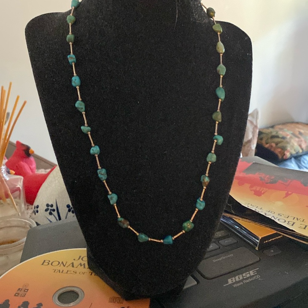 Jay king signature hook necklace in sterling silver & Turquoise Vintage 21”